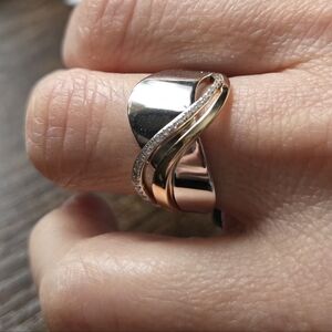 Collection EFFY® Diamond Crossover Statement Ring (1/10 ct. t.w.) in Sterling Si